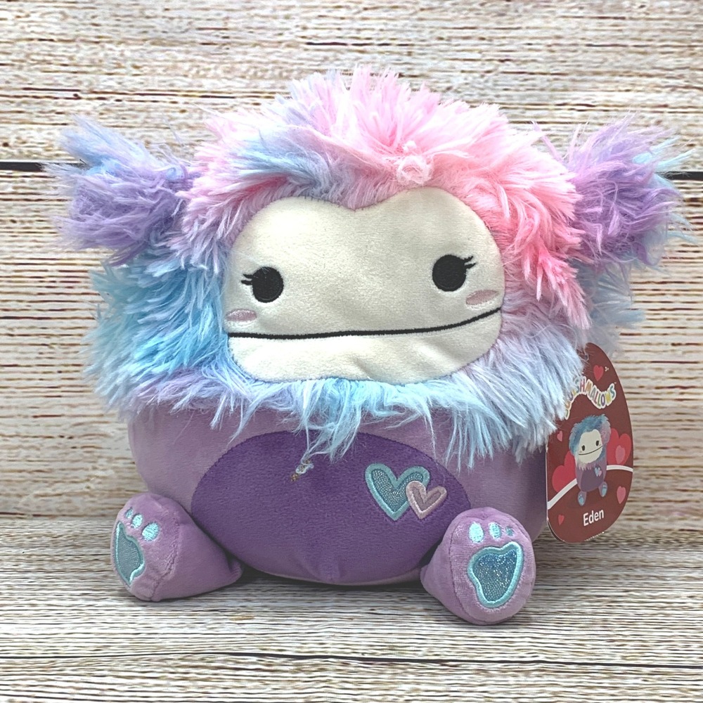 Squishmallows‎ Eden Yeti Valentine Plush 🆕 NEW Purple Pink Blue Bigfoot